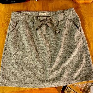 Grey soft elastic waist with drawstring mini skirt